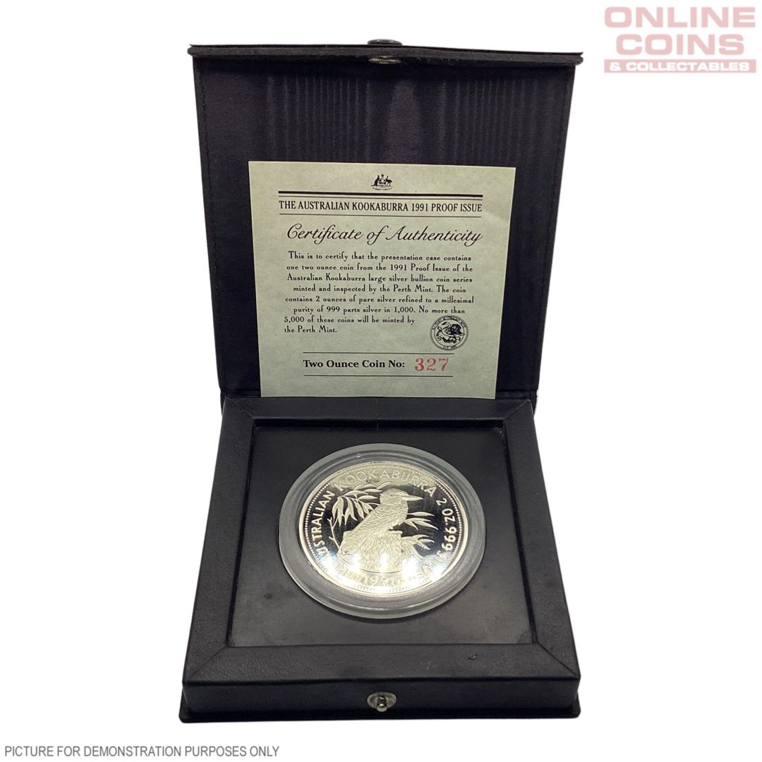 1991 Perth Mint - 2oz Kookaburra Silver Proof Coin